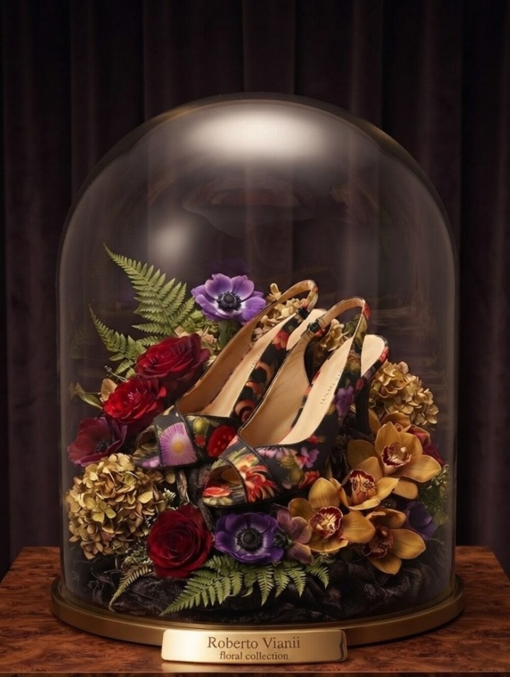 Floral Print Slingback Heels - Multicolor - Picture 1 of 6